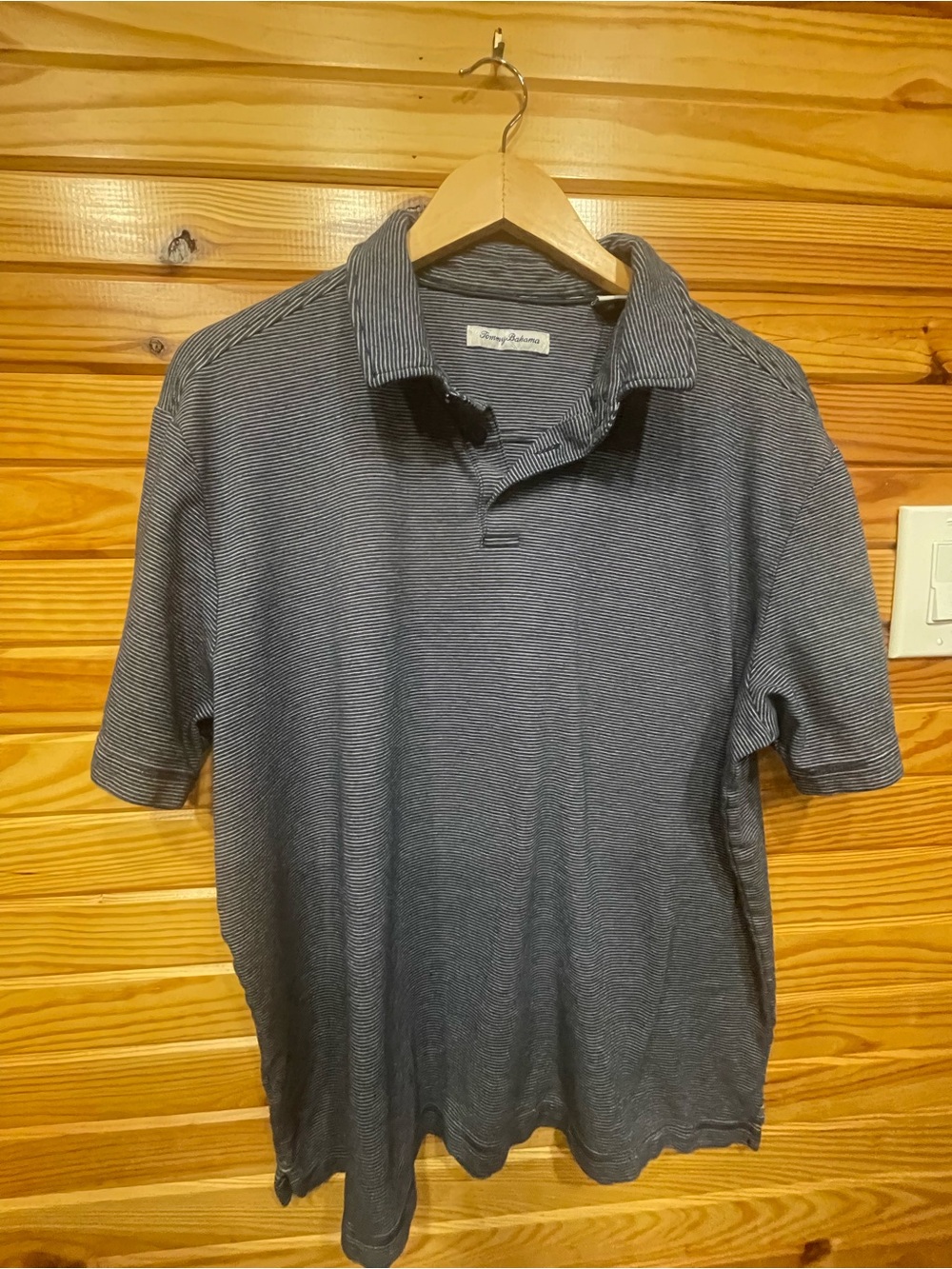 Tommy Bahama Navy Micro-Stripe Polo